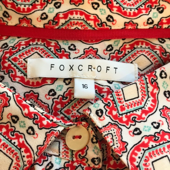 FOXCROFT Patterned Button Front Blouse 16 - Picture 7 of 7